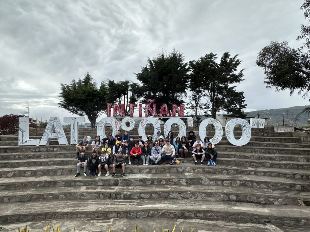 BASIS Independent Manhattan students posing at the Intiñan Equator Museum in Quito, Ecuador